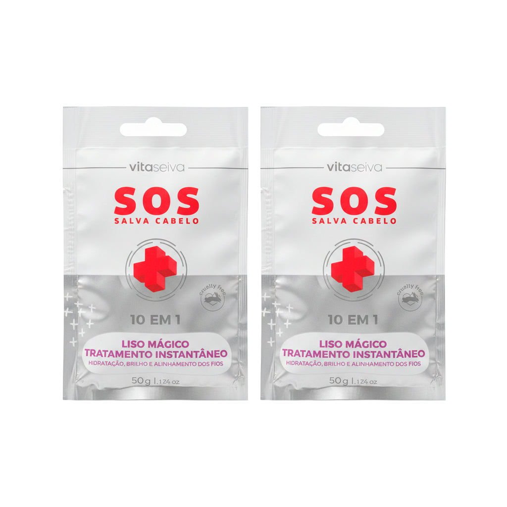 Kit 2 Sachês Sos Salva Cabelo 10 Em 1 Vita Seiva 50g
