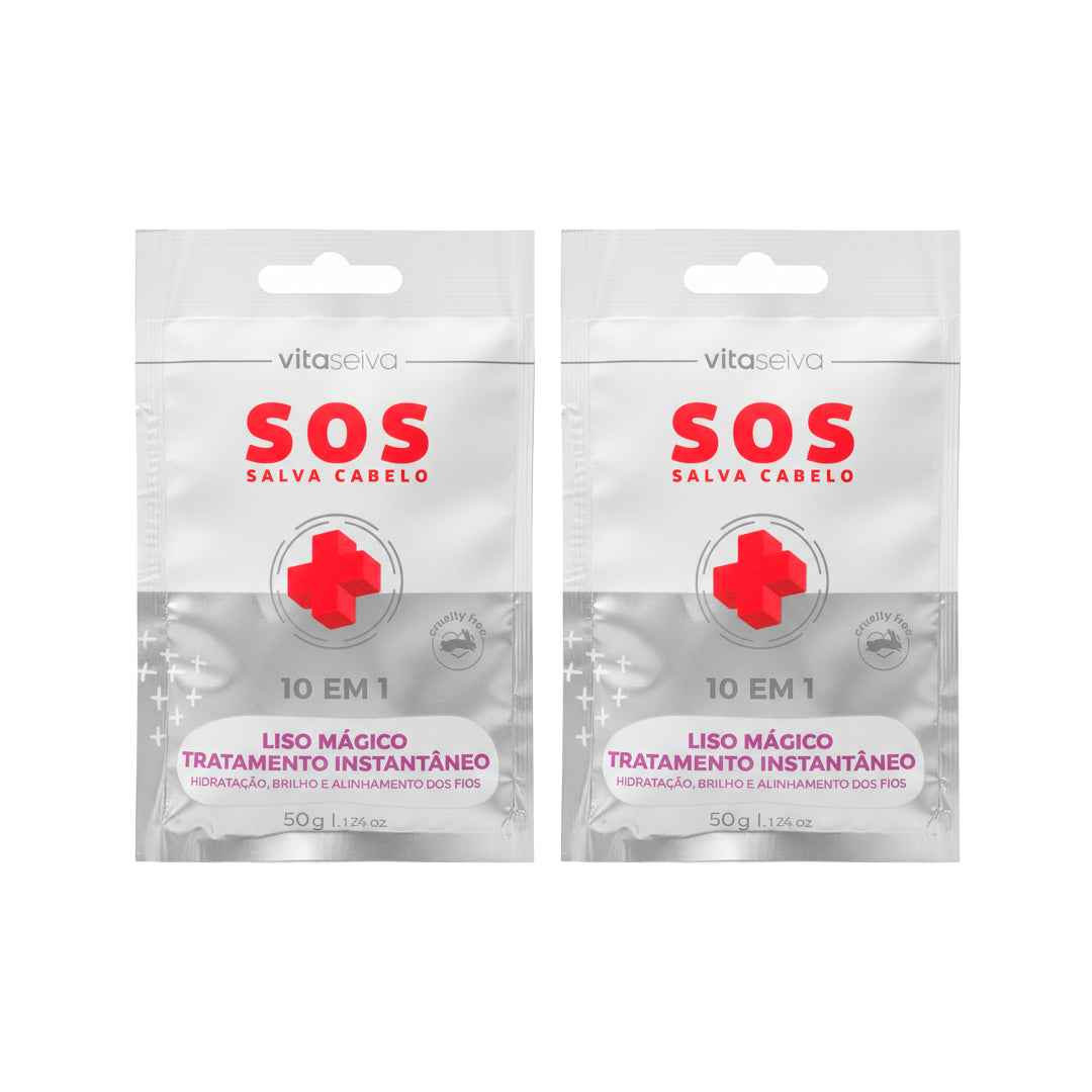 Kit 2 Sachês Sos Salva Cabelo 10 Em 1 Vita Seiva 50g