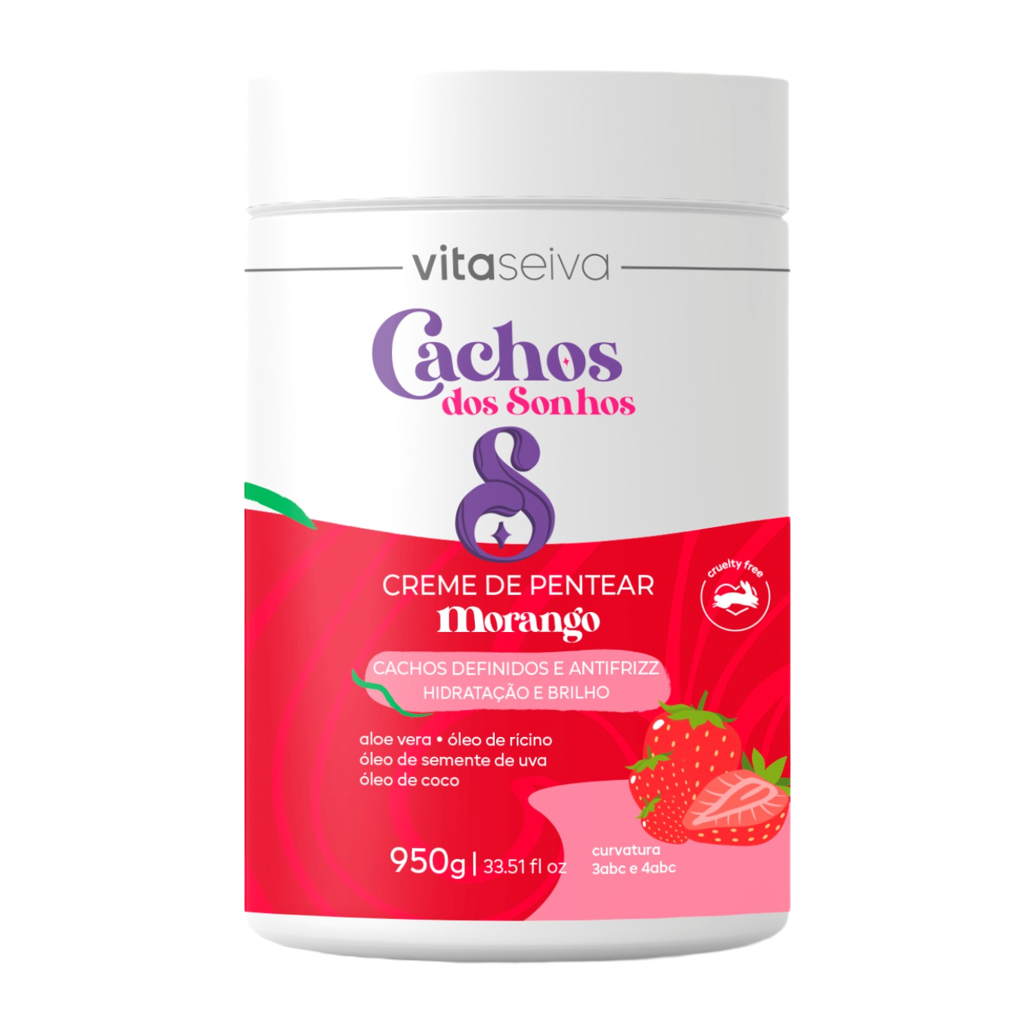 Creme de Pentear Morango Cachos dos Sonhos Vita Seiva 950g
