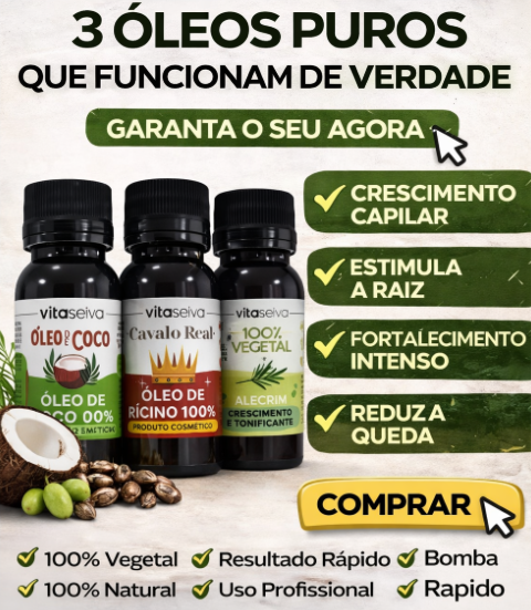 Kit Terapia Capilar Vita Seiva (Coco + Rícino + Alecrim) 100% Vegetal 180ml