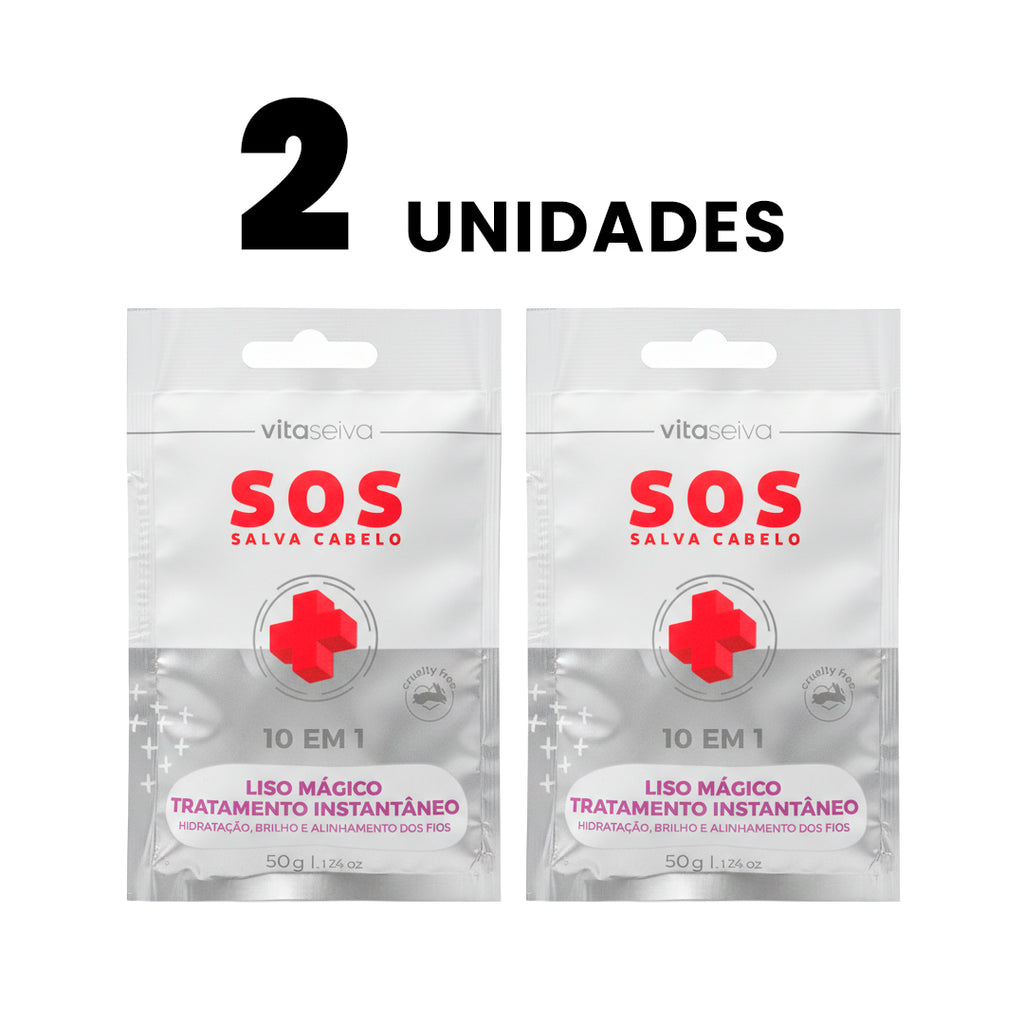 Kit 2 Sachês Sos Salva Cabelo 10 Em 1 Vita Seiva 50g