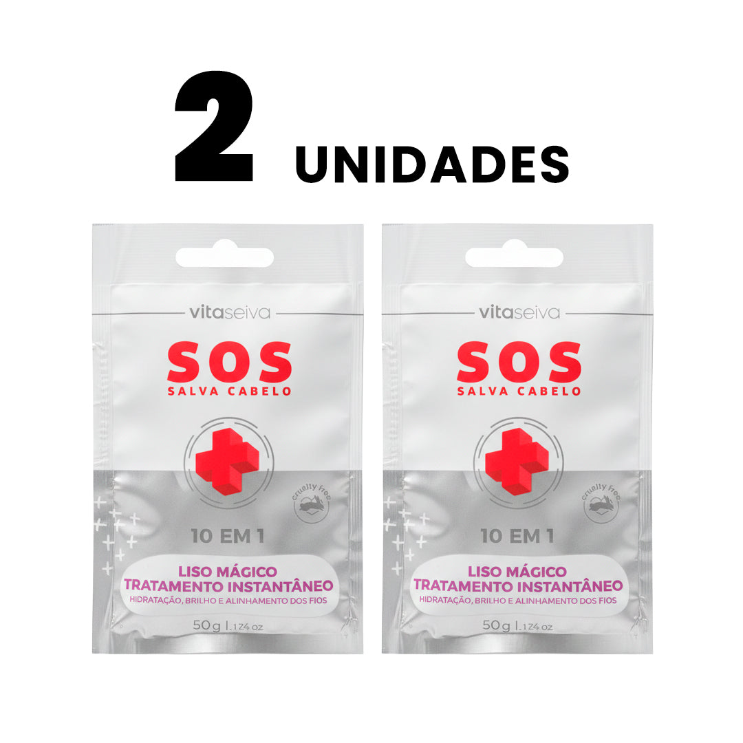 Kit 2 Sachês Sos Salva Cabelo 10 Em 1 Vita Seiva 50g