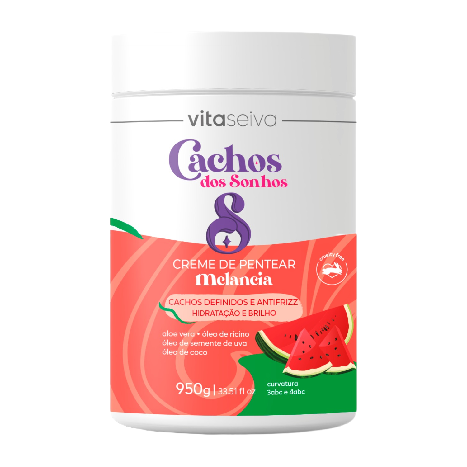 Creme de Pentear Melancia Cachos dos Sonhos Vita Seiva 950g