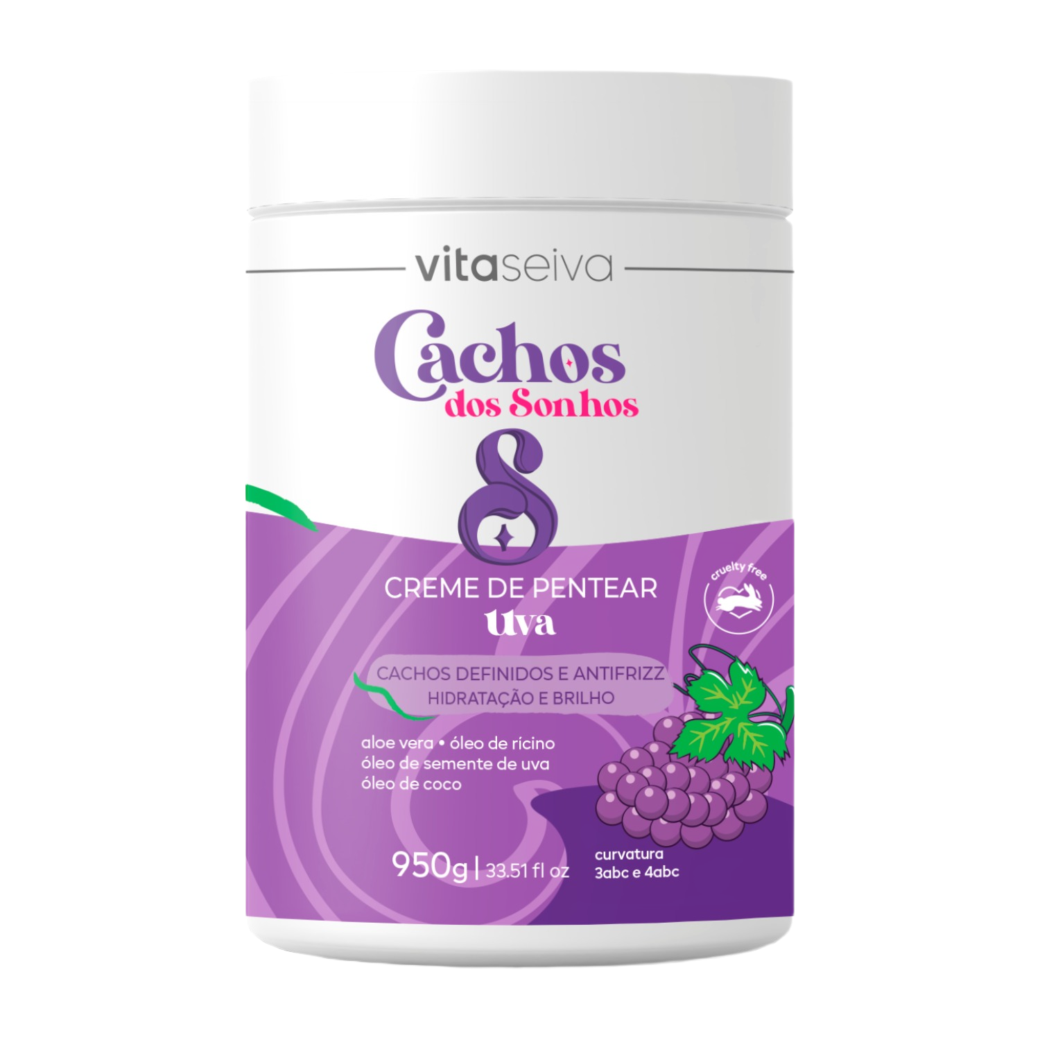 Creme de Pentear Uva Cachos dos Sonhos Vita Seiva 950g